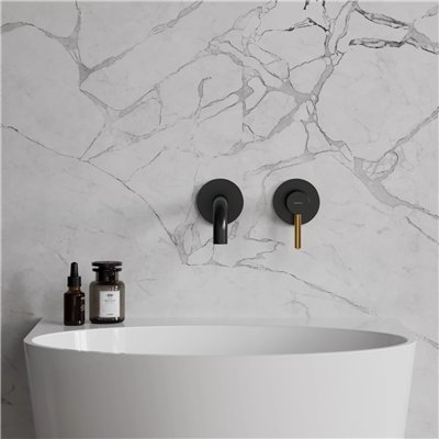 Mitigeur de lavabo encastré Collection Y avec bec standard, disponible en cartouche 25 mm ou 40 mm.