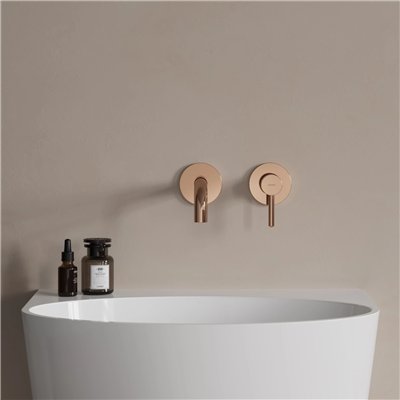 Mitigeur de lavabo encastré Collection Y avec bec standard, disponible en cartouche 25 mm ou 40 mm.