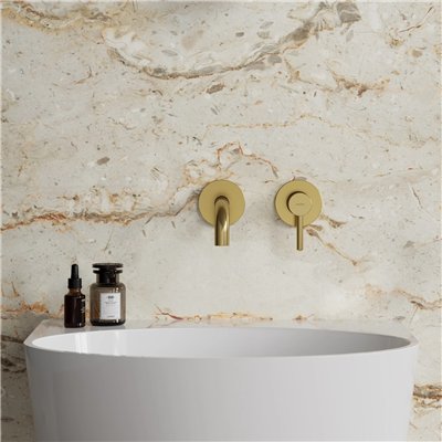 Mitigeur de lavabo encastré Collection Y avec bec standard, disponible en cartouche 25 mm ou 40 mm.