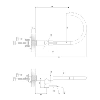 Mitigeur de cuisine bec col de cygne - Collection Y