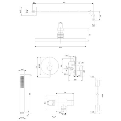 Système de douche à encastrer - Collection Y