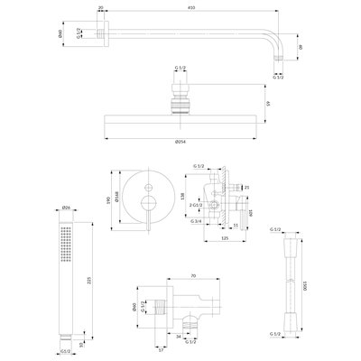 Système de douche à encastrer - Collection Y