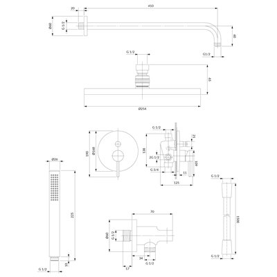 Système de douche à encastrer - Collection Y
