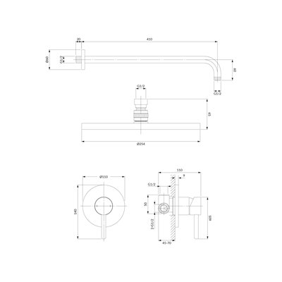 Système de douche à encastrer - Collection Y