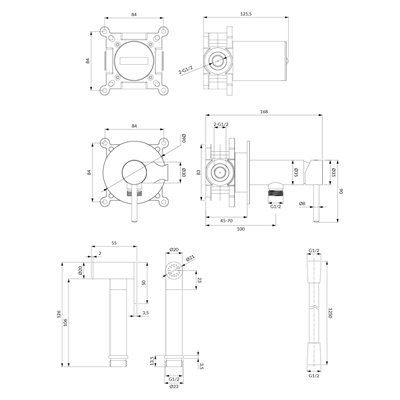 Système de bidet à encastrer avec douchette- Collection Y