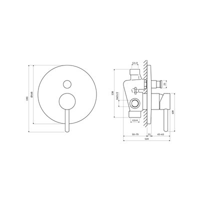 Mitigeur douche/baignoire à encastrer - Collection Y