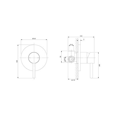 Mitigeur de douche rond à encastrer - Collection Y