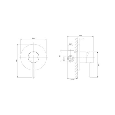 Mitigeur de douche rond à encastrer - Collection Y