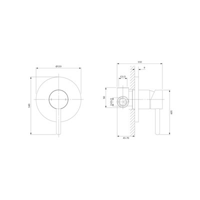 Mitigeur de douche rond à encastrer - Collection Y