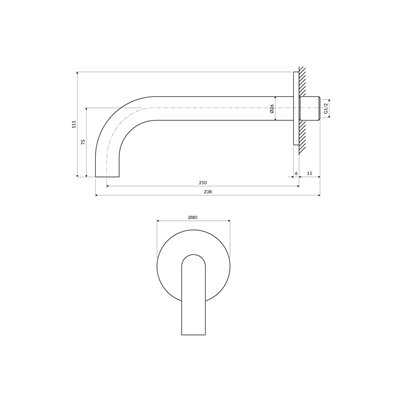 Bec de baignoire mural - Collection Y