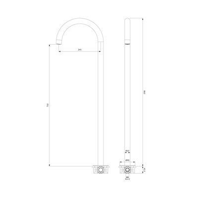 Bec de baignoire sur pied - Collection Y