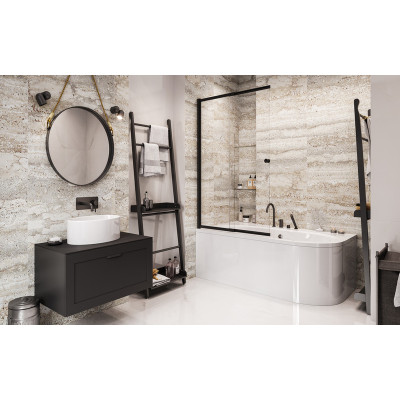 Baignoire asymétrique AVITA - 150 160 170 180 cm - Angle gauche ou droit