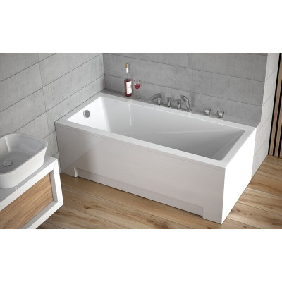 Baignoire rectangulaire MODERN - 120 à 180 cm - Tablier blanc noir ou rainuré