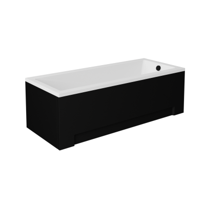 Baignoire rectangulaire MODERN - 120 à 180 cm - Tablier blanc noir ou rainuré