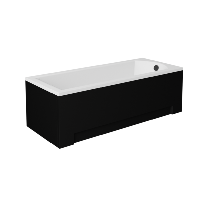 Baignoire rectangulaire SHEA - 140 à 180 cm - Tablier blanc noir ou rainuré