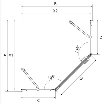 copia de AVEXA - Cabines de douche - Pentagonale