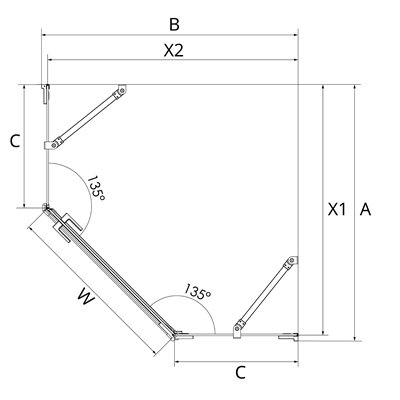 copia de AVEXA - Cabines de douche - Pentagonale