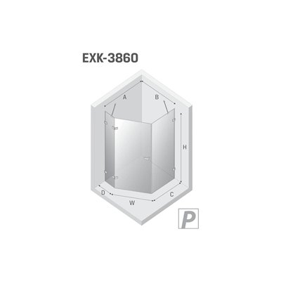 AVEXA - Cabines de douche - Pentagonale asymétrique