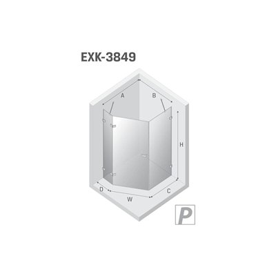 AVEXA - Cabines de douche - Pentagonale asymétrique