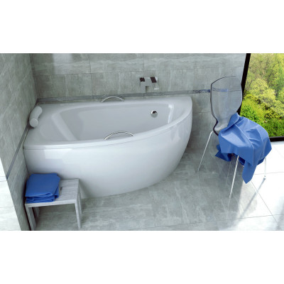 Baignoire asymétrique MILENA PREMIUM - 150 cm - Avec poignées