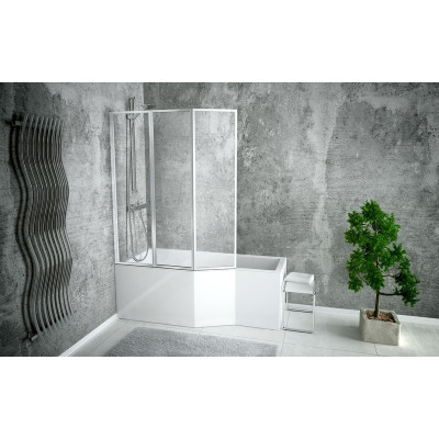 Baignoire asymétrique INTEGRA - 150 ou 170 cm - Angle droit ou gauche