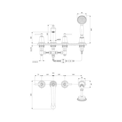 Mélangeur De Baignoire À 4 Trous - Armance