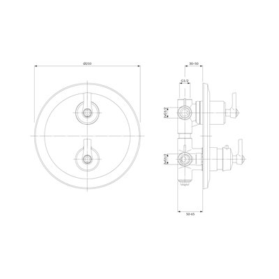 Mélangeur Thermostatique De Douche Et De Baignoire 3 Sorties À Encastrer - Armance