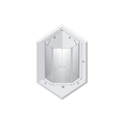 NEW SOLEO - Cabines de douche - Pentagonale asymétrique