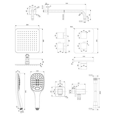 Système Thermostatique De Douche À Encastrer - Parma