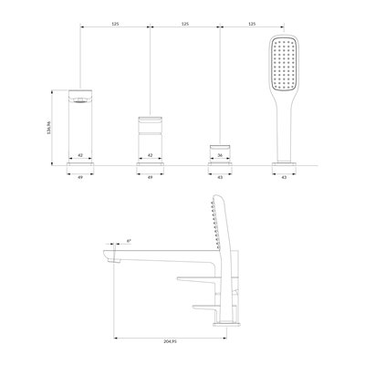 Mélangeur De Baignoire À 4 Trous - Parma