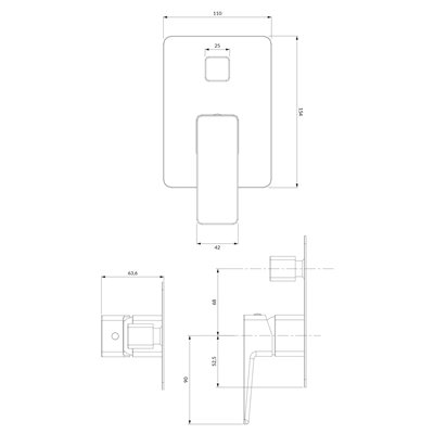Mélangeur De Douche Et De Baignoire À Encastrer - Parma
