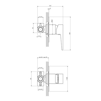 Mélangeur De Douche À Encastrer - Parma