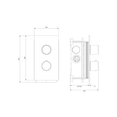 Mélangeur Thermostatique De Douche Et De Baignoire À Encastrer - Contour