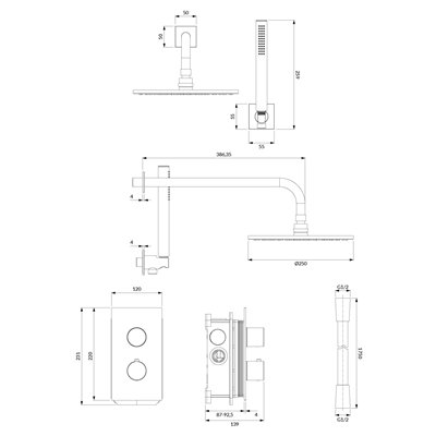 Système Thermostatique De Douche À Encastrer - Contour