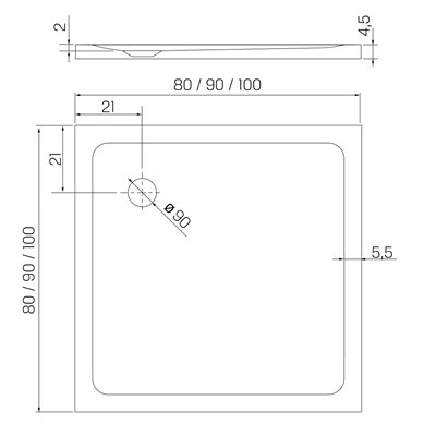 MILD - Receveurs de douche - Carrée