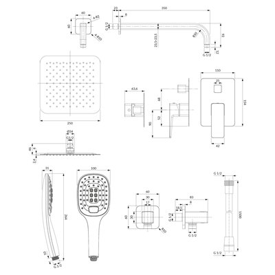 Système De Douche À Encastrer - Parma