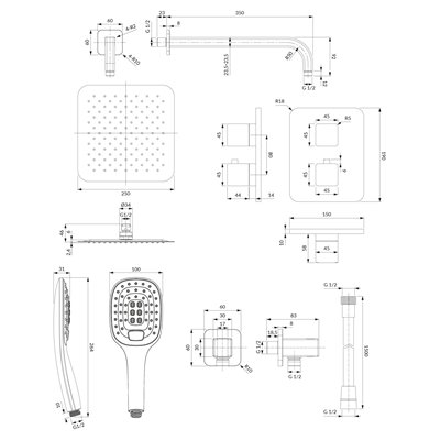 Système Thermostatique De Douche À Encastrer - Parma