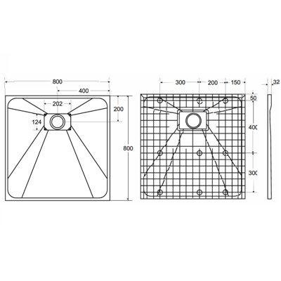 Vexo - Receveur de douche - Carrée