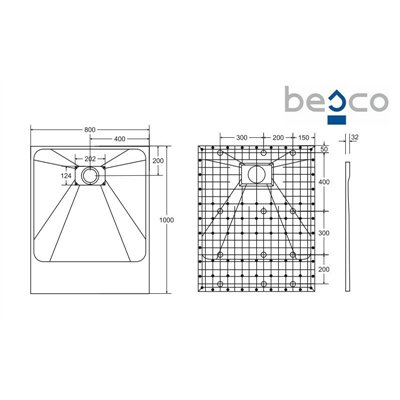 Vexo - Receveur de douche - Rectangulaire