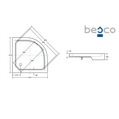 Alex - Receveur de douche - Semi-Circulaire