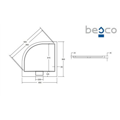 Axim Ultra Slim  - Receveur de douche - Semi-circulaire