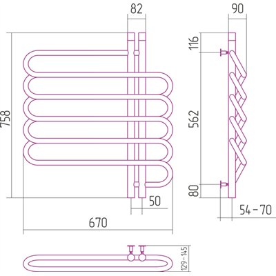 Sèche-serviettes eau chaude - FURORE VERSO EU50