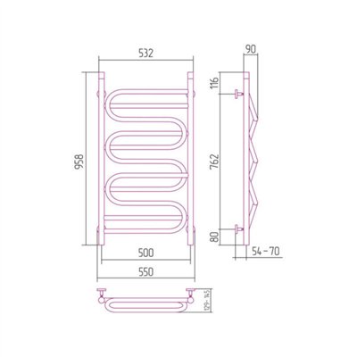 Sèche-serviettes eau chaude - ELEGY VERSO