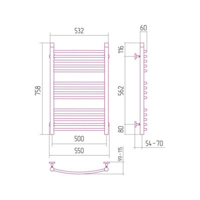 Sèche-serviettes eau chaude - BOHEMIA ARC