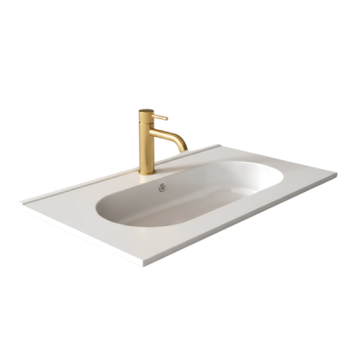 Vasque à encastrer ovale CLEA - 60 x 46 cm - Céramique blanche