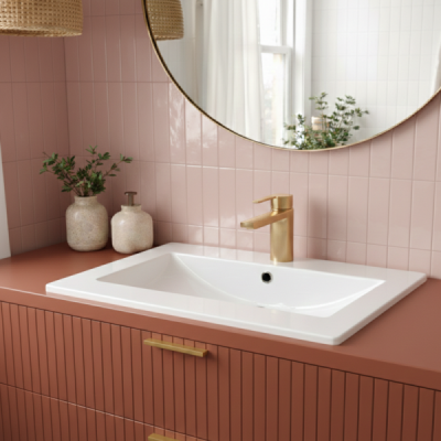 Vasque à encastrer rectangulaire AUREA - 60 x 39 cm - Céramique blanche