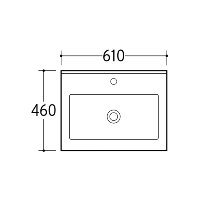 Vasque à encastrer rectangulaire LIVO - 60 x 46 cm - Céramique blanche