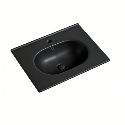 Vasque à encastrer ovale CLEA - 60 x 46 cm - Noir mat