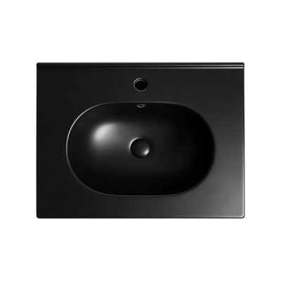 Vasque à encastrer ovale CLEA - 60 x 46 cm - Noir mat