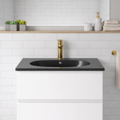 Vasque à encastrer ovale CLEA - 60 x 46 cm - Noir mat